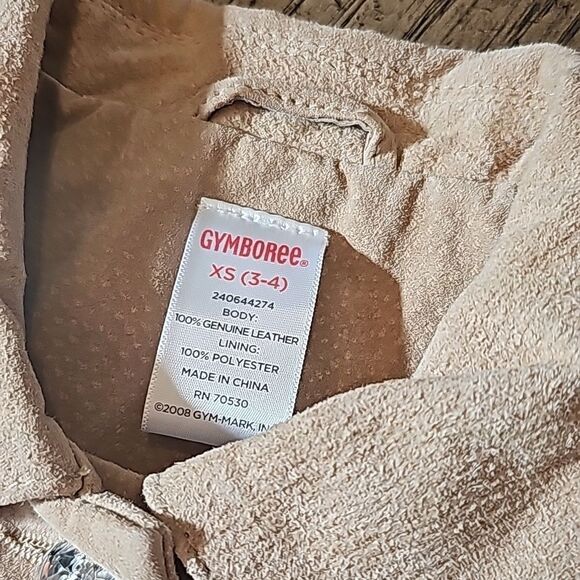 Tan cowgirl suede leather fringe jacket size 3-4 Gymboree - Picture 4 of 10